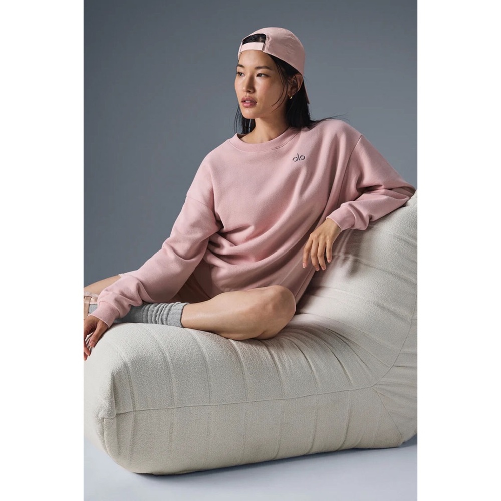 Alo Yoga Accolade Crew Neck Pullover Ballet Pink S - Picture 2 of 10